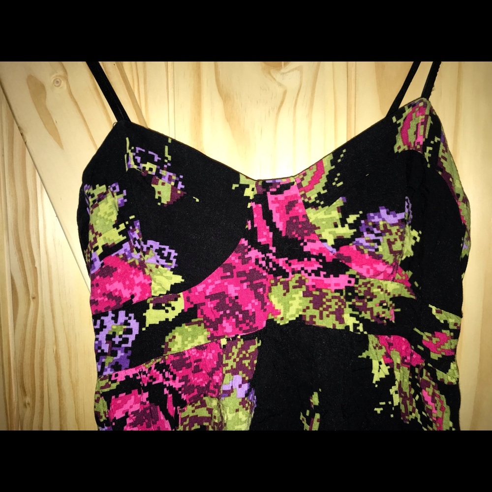 Floral geo print dress